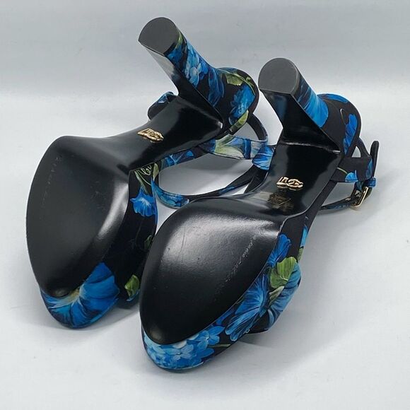 Dolce & Gabbana floral-print gabardine platform sandals size 40 - Picture 13 of 15